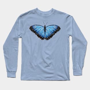 Nice Artwork showing a Blue Morpho Butterfly I Long Sleeve T-Shirt